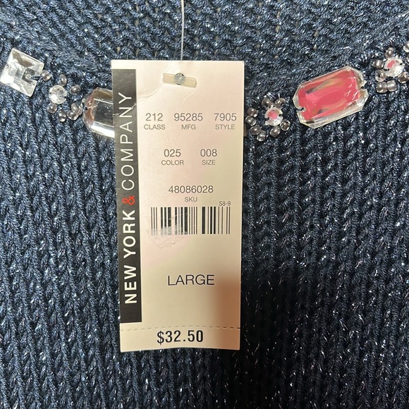 New York & Company Navy Blue Sweater Tank Top - Picture 7 of 7